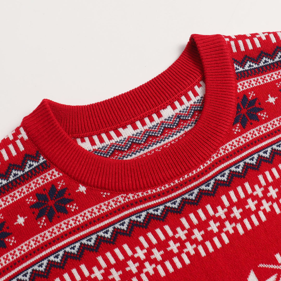 Weihnachtlicher Strickpullover mit Rentier-Motiv