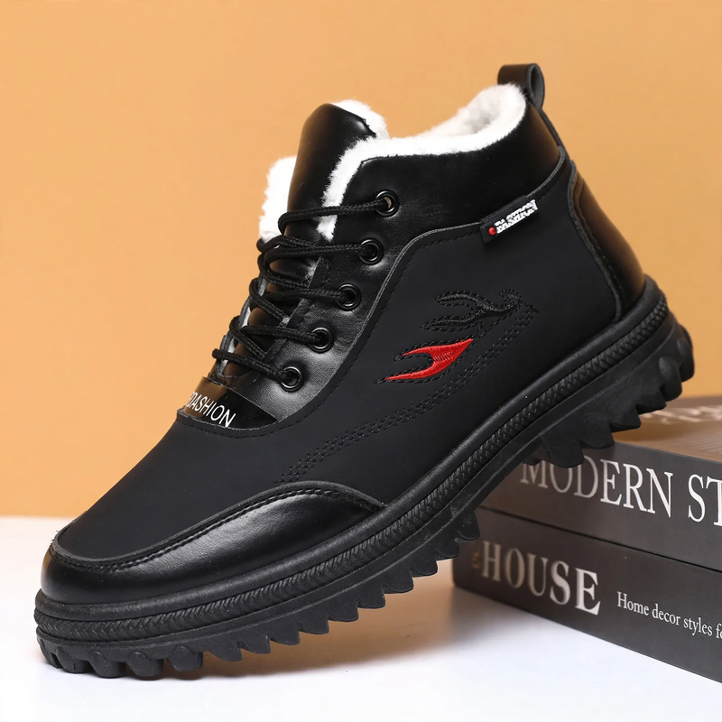 Gefütterte Herren-Winterstiefel mit rutschfester Sohle