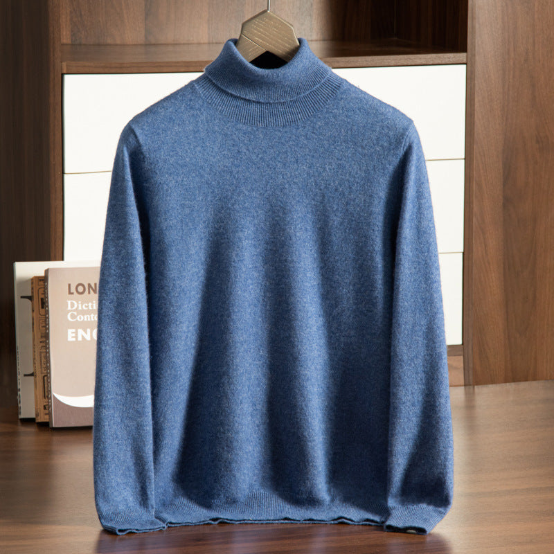 Herren-Kaschmirpullover, Stehkragen, Business-Casual