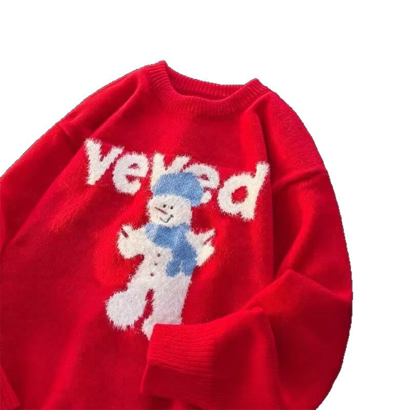 Weihnachtlicher Strickpullover für Herren, Schneemann-Motiv