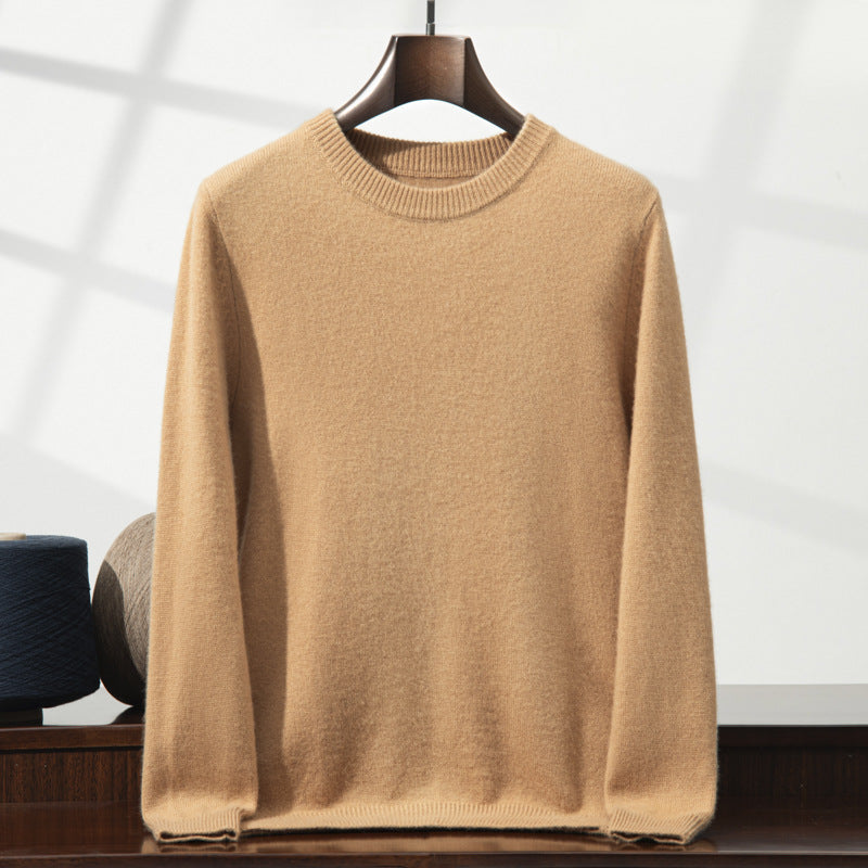 Herren-Kaschmirpullover, Stehkragen, dickes Strickdesign