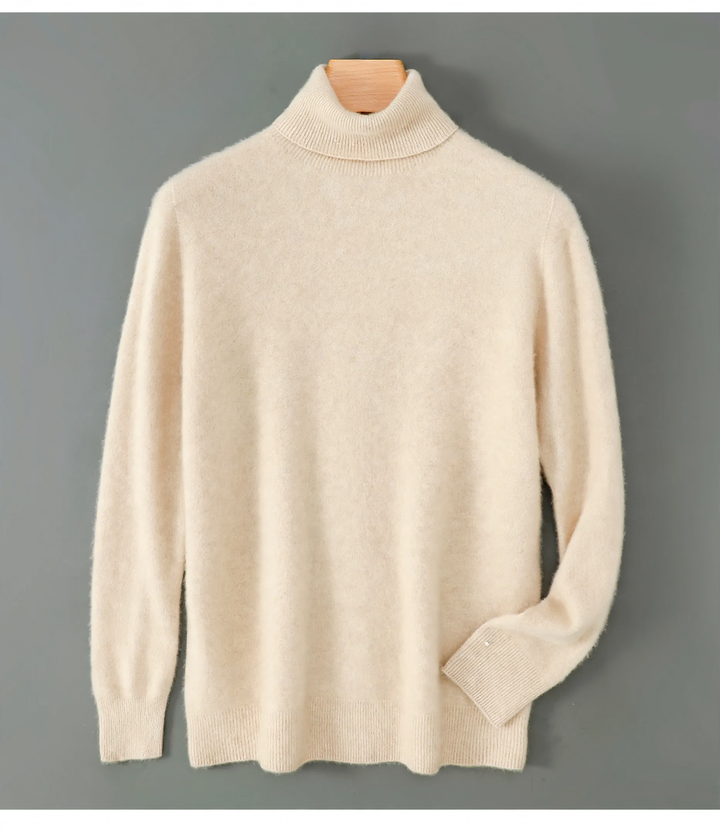 Herren-Wollpullover, Rollkragen, lockere Passform