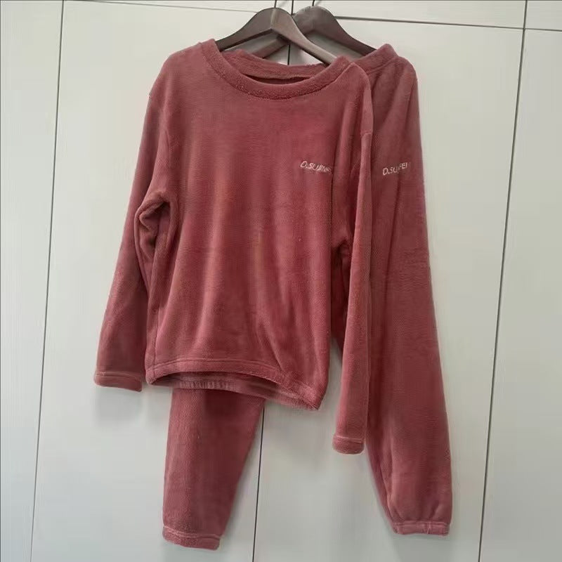 Warmer Korallenfleece-Hausanzug, Unisex, für kalte Tage