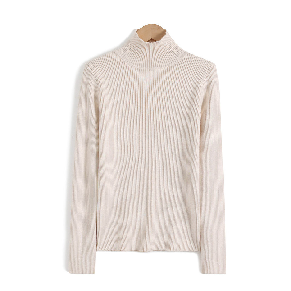 Damen-Strickpullover mit Stehkragen, schmal geschnitten