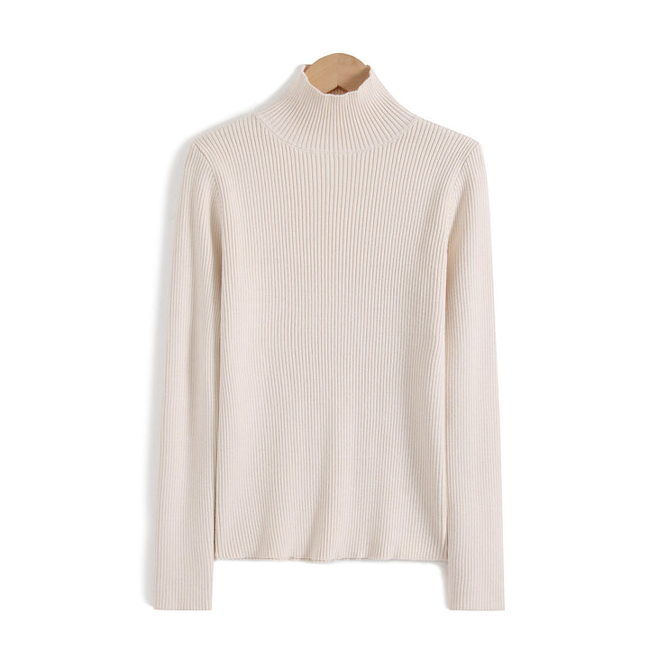 Damen-Strickpullover mit Stehkragen, schmal geschnitten