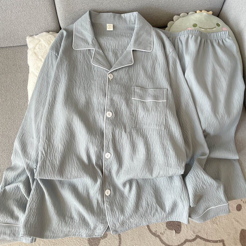 Herren-Pyjama-Set aus Baumwollmusselin, atmungsaktiv