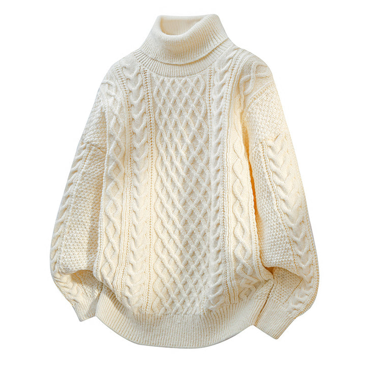 Herren-Strickpullover mit Zopfmuster