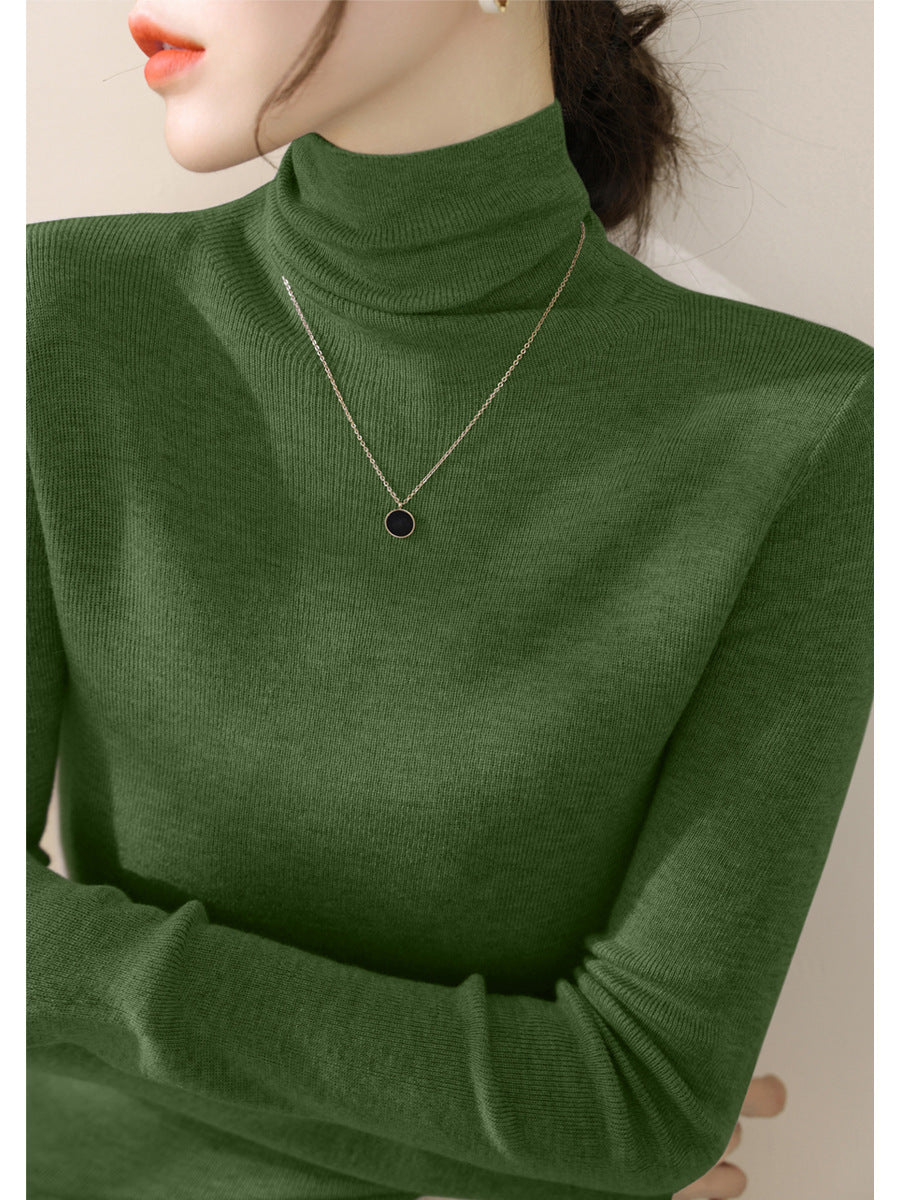 Damen-Strickpullover, figurbetont, mit Stehkragen