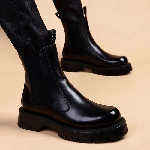 Herren Chelsea-Stiefel aus Rindsleder, atmungsaktiv