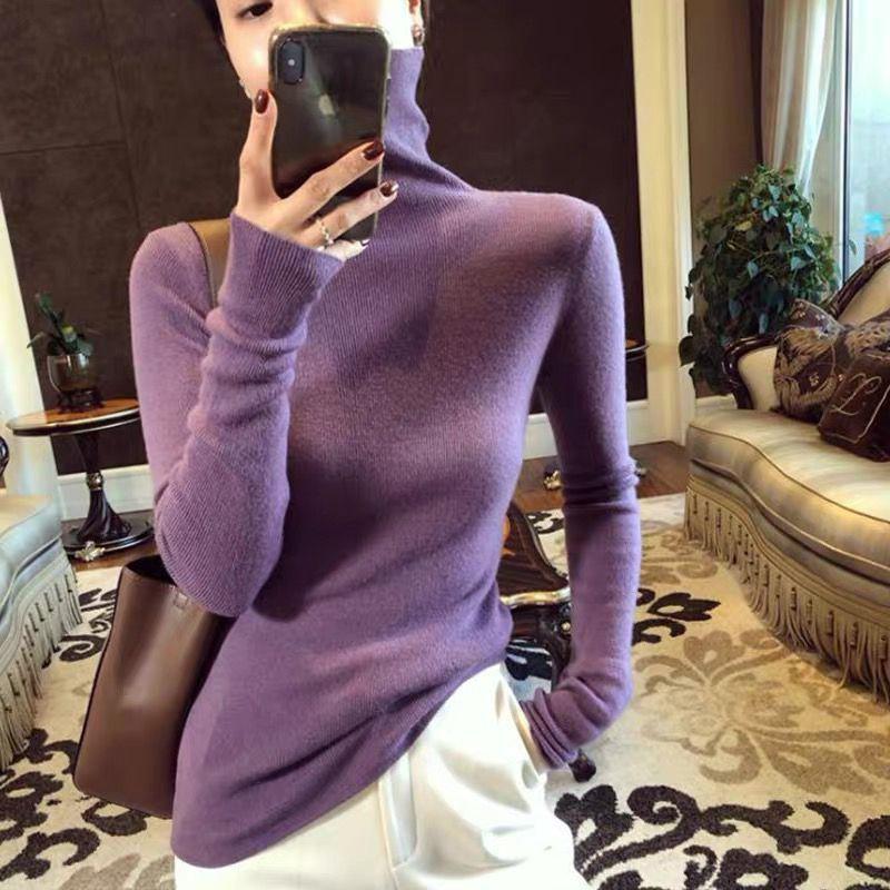 Schmaler Rollkragen-Strickpullover