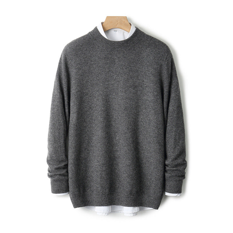 Herren-Wollpullover, dick, mit Stehkragen