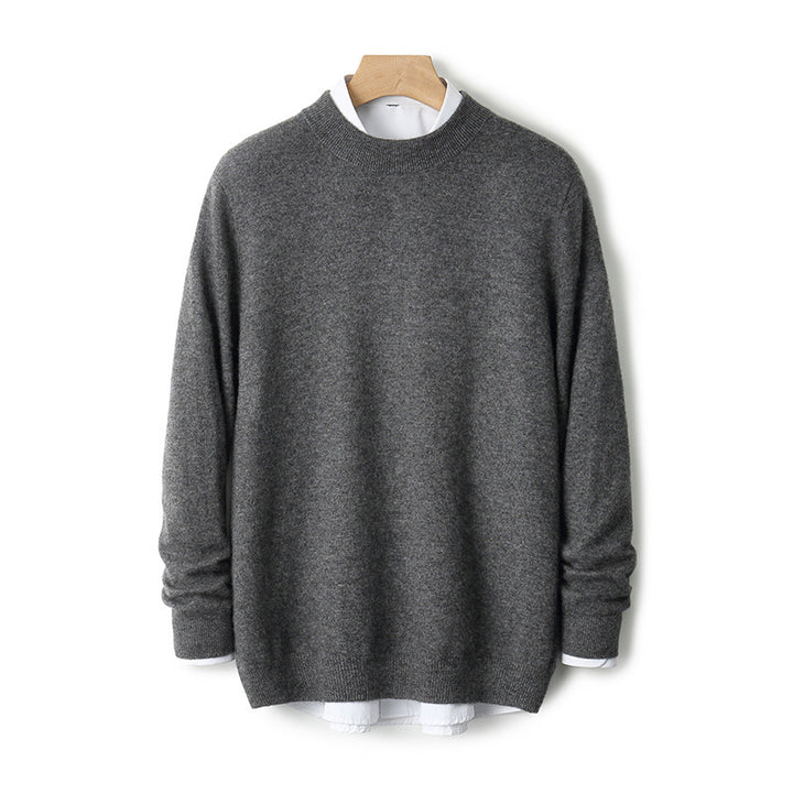Herren-Wollpullover, dick, mit Stehkragen