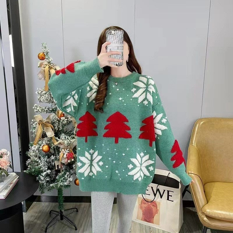 Lockerer Strickpullover mit Rundhalsausschnitt