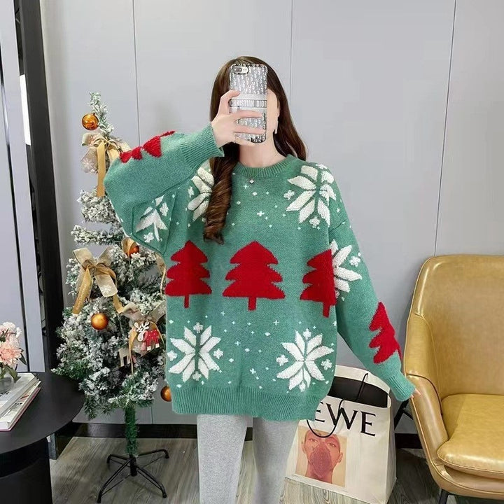 Lockerer Strickpullover mit Rundhalsausschnitt