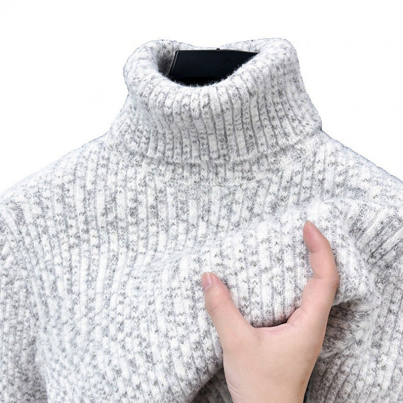 Warmer Herren Rollkragenpullover mit Wollanteil und Futter