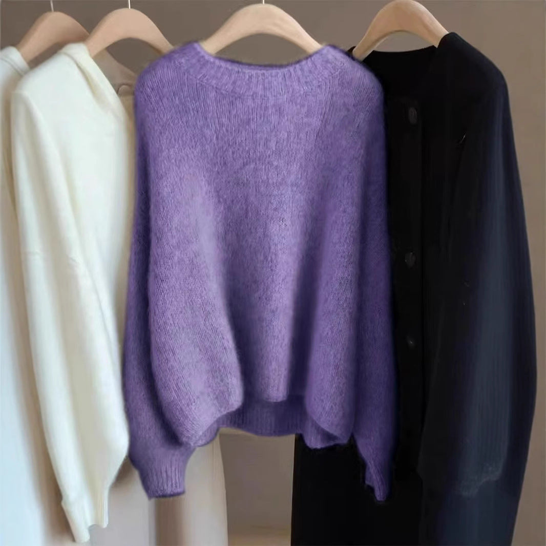 Damen-Kaschmirpullover, kurz und locker