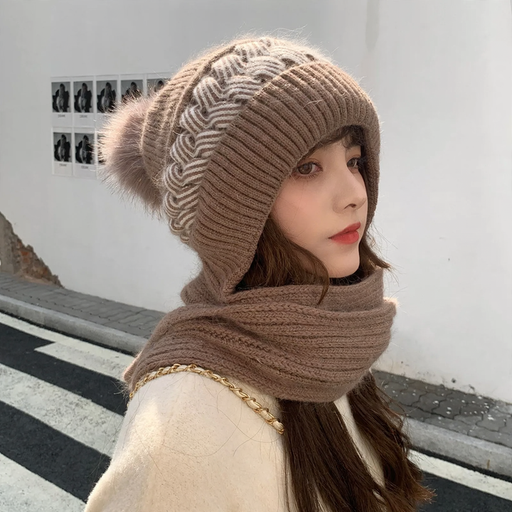 Winter-Set: Strickmütze und Schal