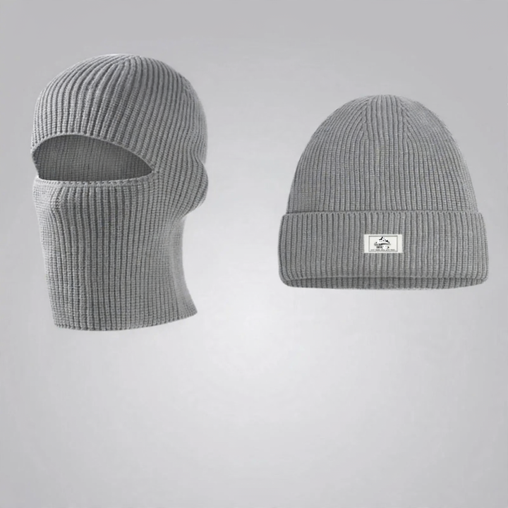 Gefüttertes Strickmützen- und Schal-Set, Winter
