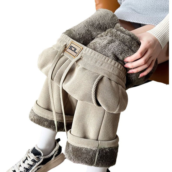 Gefütterte Cord-Weithose für Damen, extra warm