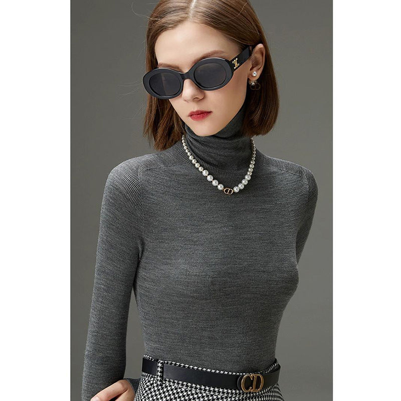 Damen-Rollkragenpullover aus Merinowolle
