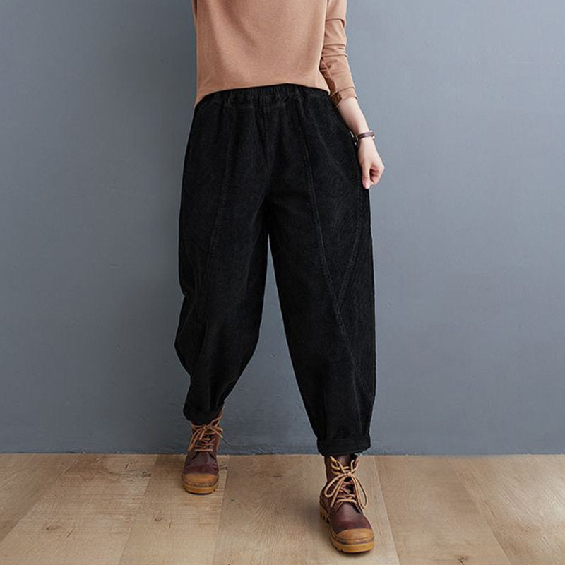 Kordhose für Damen, weiter Schnitt, gefüttert