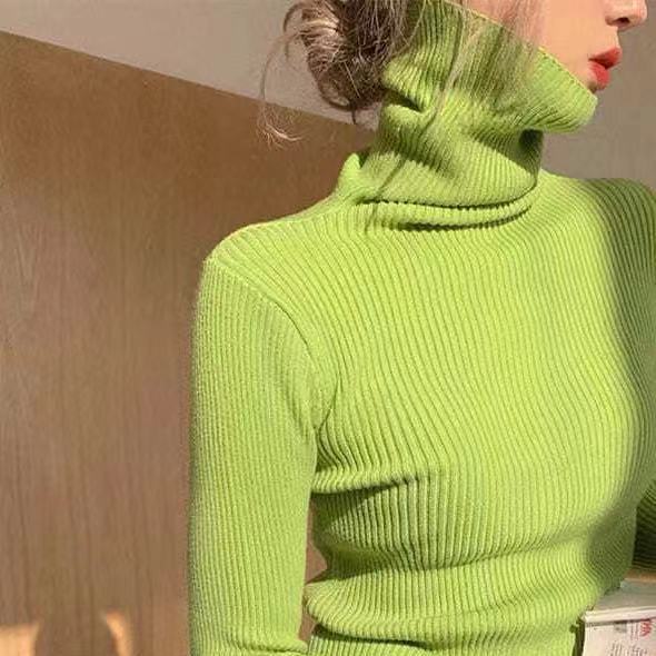 Damen-Rollkragenpullover, körpernah, große Größen