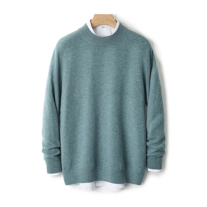Herren-Wollpullover, dick, mit Stehkragen