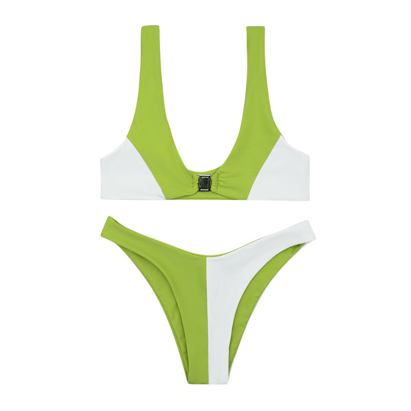 Damen Bikini mit modischem V-Ausschnitt und herausnehmbaren Polstern Echo Archiv
