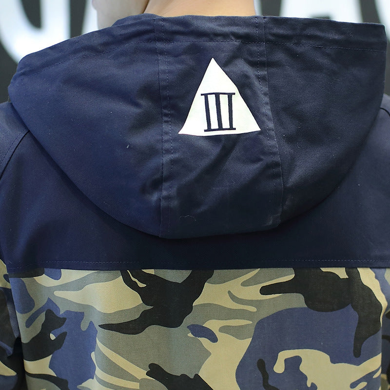 Herren leichte Camouflage-Jacke mit Kapuze und elastischen Bündchen Echoarchiv