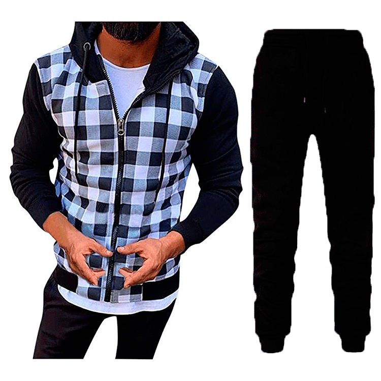 Herren Gleiche Muster Jacke und Jogginghose Set Echoarchiv