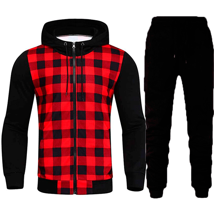 Herren Gleiche Muster Jacke und Jogginghose Set Echoarchiv