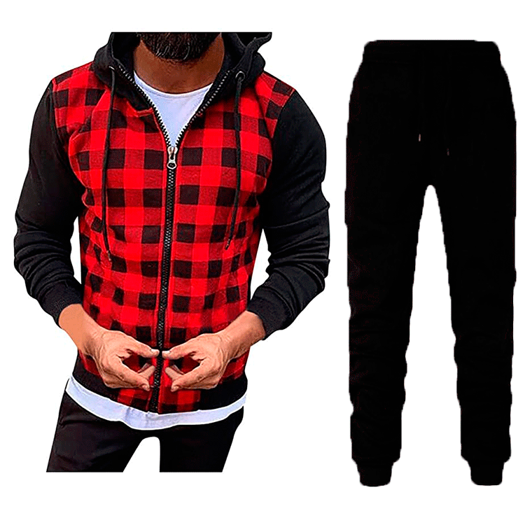 Herren Gleiche Muster Jacke und Jogginghose Set Echoarchiv
