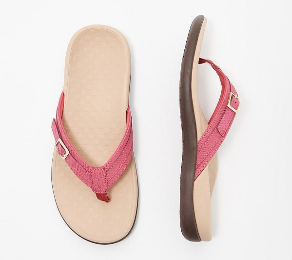 Damen nan verstellbare Zehensteg-Pantolette aus Textil mit gepolstertem Komfortfußbett Echo Archiv