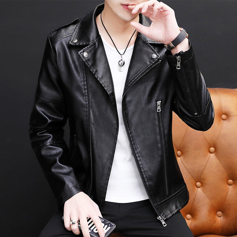 Herren modische Biker-Jacke aus hochwertigem Kunstleder Echoarchiv