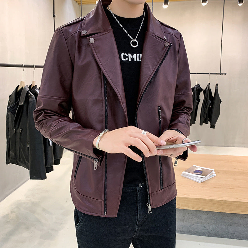Herren modische Biker-Jacke aus hochwertigem Kunstleder Echoarchiv