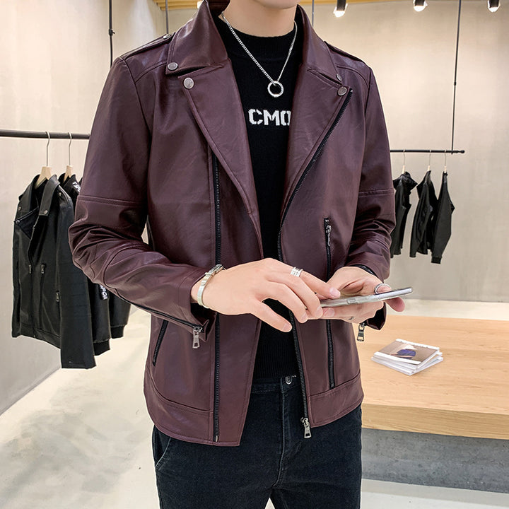 Herren modische Biker-Jacke aus hochwertigem Kunstleder Echoarchiv