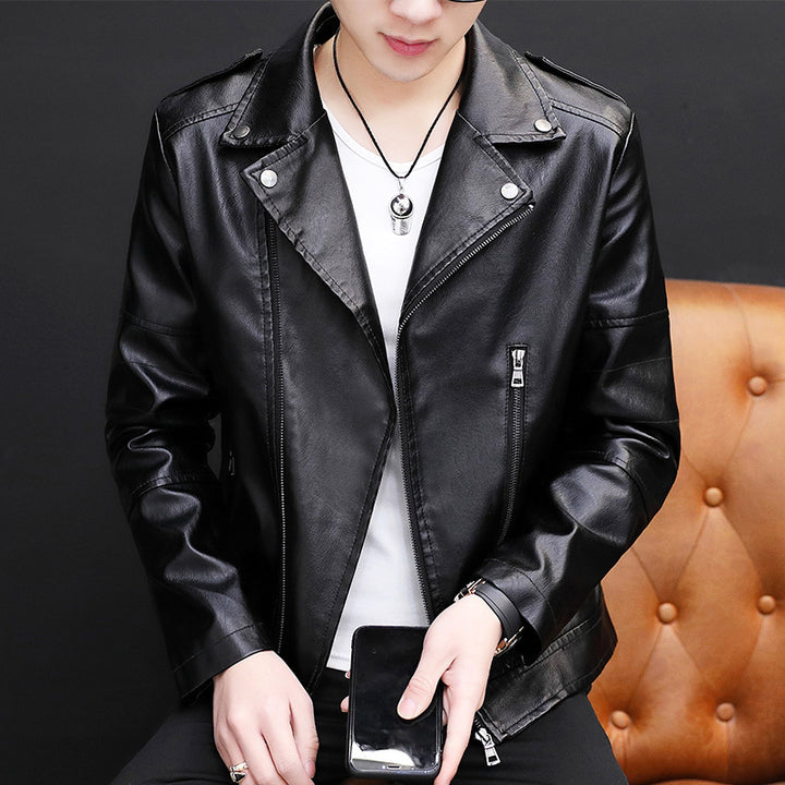 Herren modische Biker-Jacke aus hochwertigem Kunstleder Echoarchiv