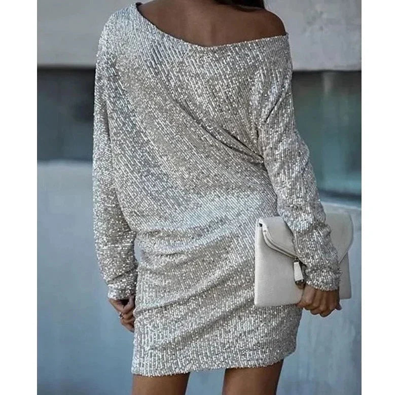 Party Paillettenkleid mit Kontrast – Marzano