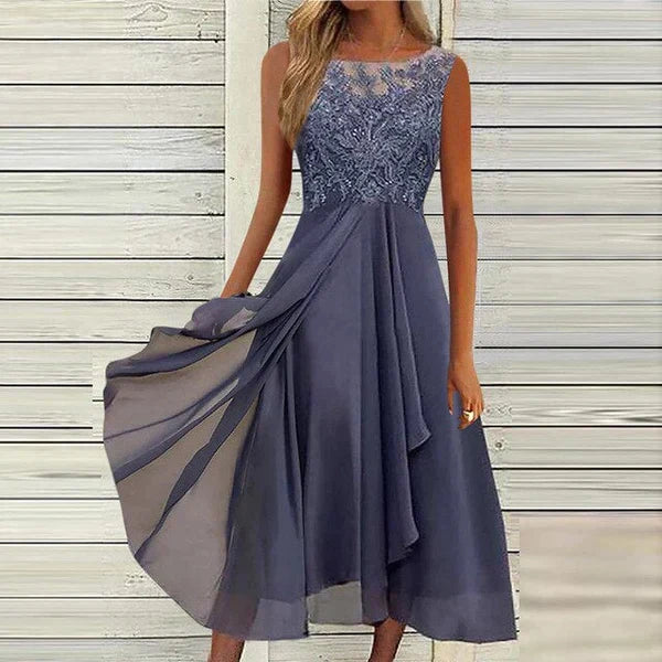 Elegantes Sommerkleid mit Rundhalsausschnitt für Damen