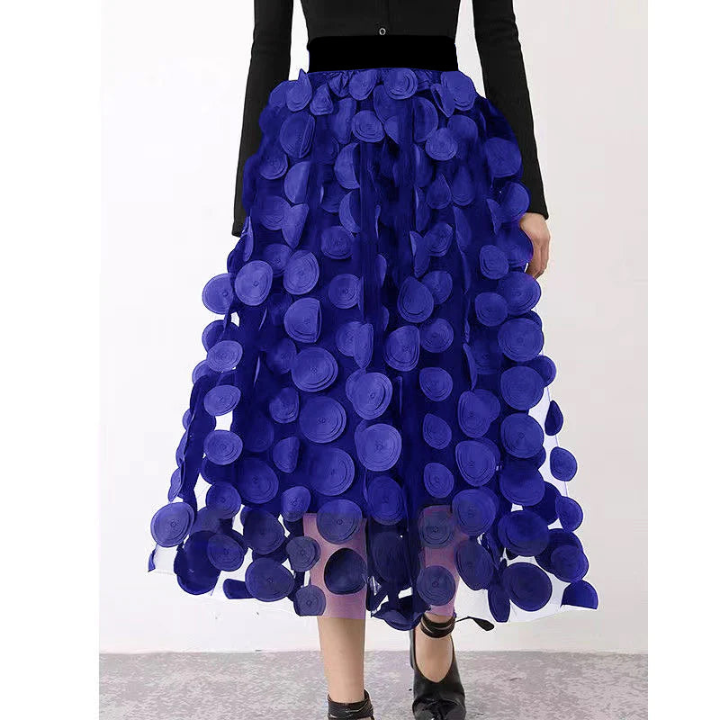 Schicker Damen Rock aus Polka Dot & Tüll-Patchwork | Echoarchiv