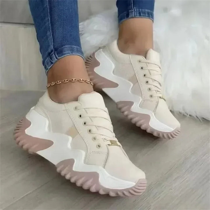 Echoarchiv | Damen Atmungsaktive Vulkanisierte Plateau-Sneaker mit Dickem Boden
