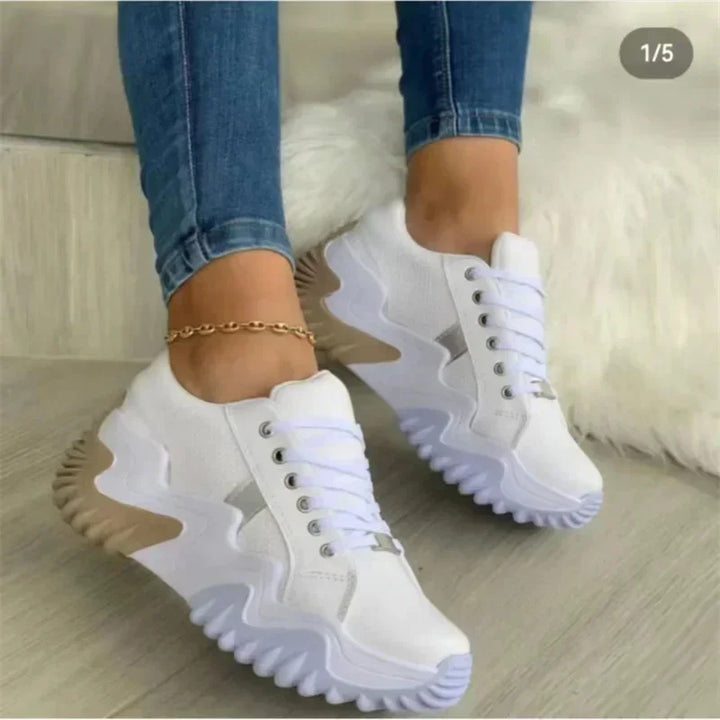 Echoarchiv | Damen Atmungsaktive Vulkanisierte Plateau-Sneaker mit Dickem Boden