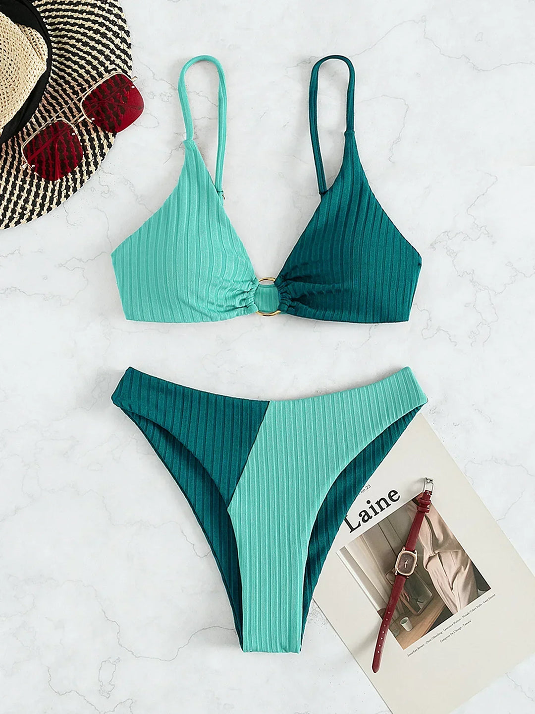 Echoarchiv | Echoarchiv | Push-Up-Bikini-Set mit Hoher Taille für Damen