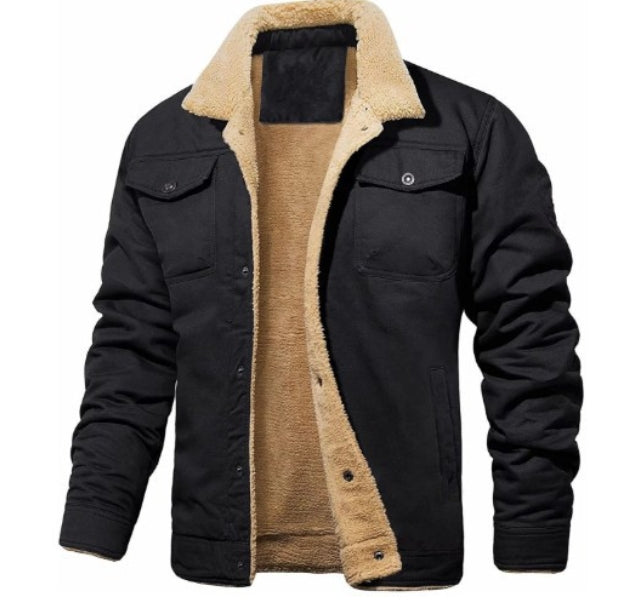 Gefütterte Jacke Für Männer Mit Knopfverschluss Und Taschen – Taviero