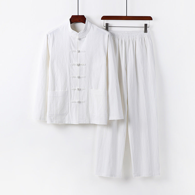 Herren Zweiteiliges Leinen-Baumwoll Loungewear-Set Echoarchiv