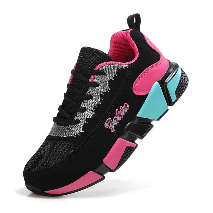 Damen nan sportlicher Plateau-Sneaker mit stoßdämpfender Blocksohle, gepolstertem Komfortfußbett und Mesh-Einsätzen Echo Archiv