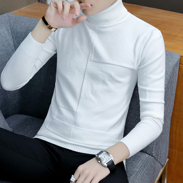 Herren nan feiner Rollkragenpullover aus Feinstrick mit geometrischer Struktur und schmaler Passform Echo Archiv