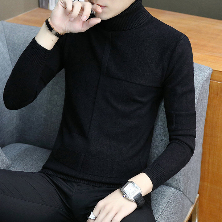 Herren nan feiner Rollkragenpullover aus Feinstrick mit geometrischer Struktur und schmaler Passform Echo Archiv