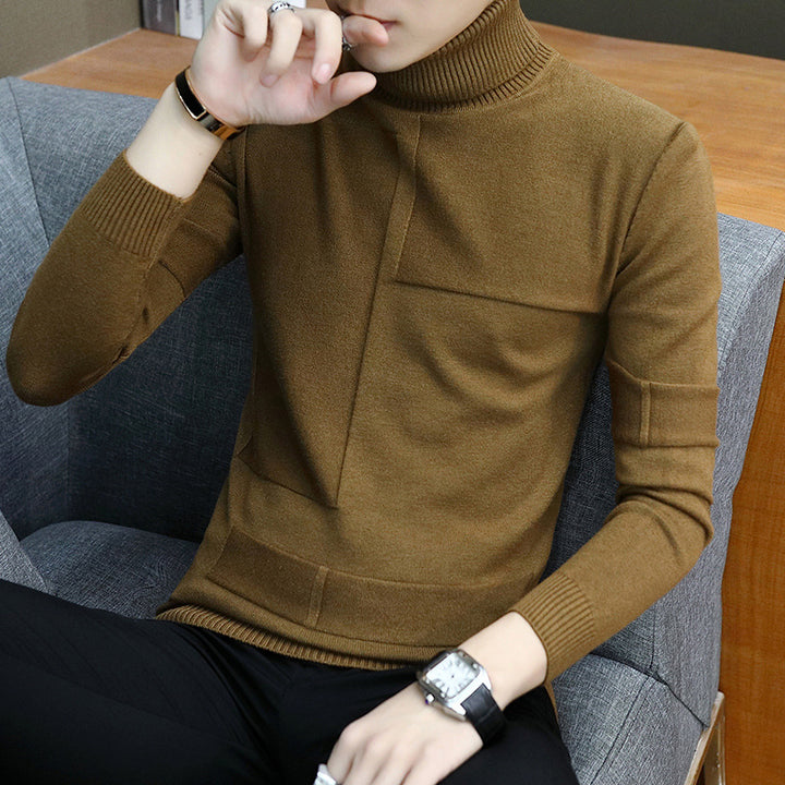 Herren nan feiner Rollkragenpullover aus Feinstrick mit geometrischer Struktur und schmaler Passform Echo Archiv