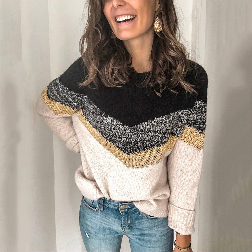 Damen-Strickpullover mit Rundhalsausschnitt Echoarchiv